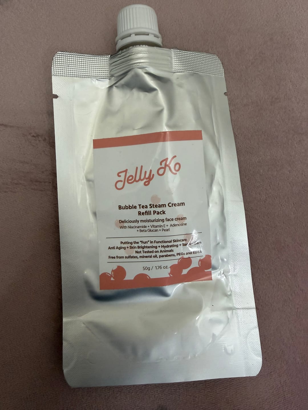 Customer photo review of Jelly Ko Bubble Tea Steam Cream Refill