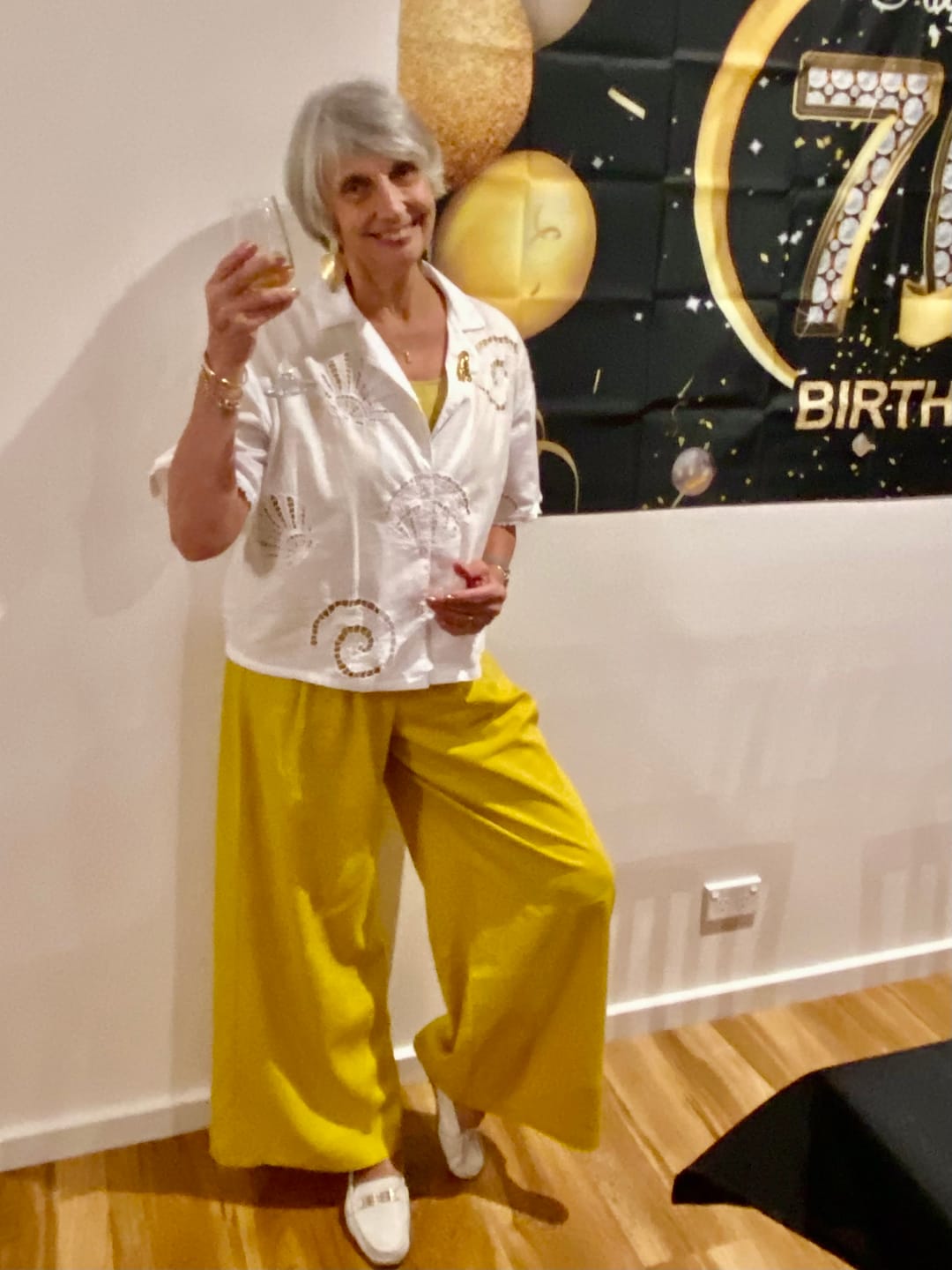 Customer photo review of Buddha Stones Plain Color Cotton Linen High Waist Wide Leg Pants With Pockets