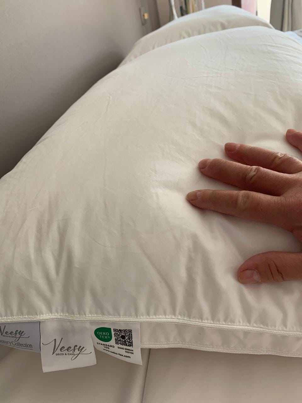Customer photo review of ALMOHADA DE SEDA NATURAL