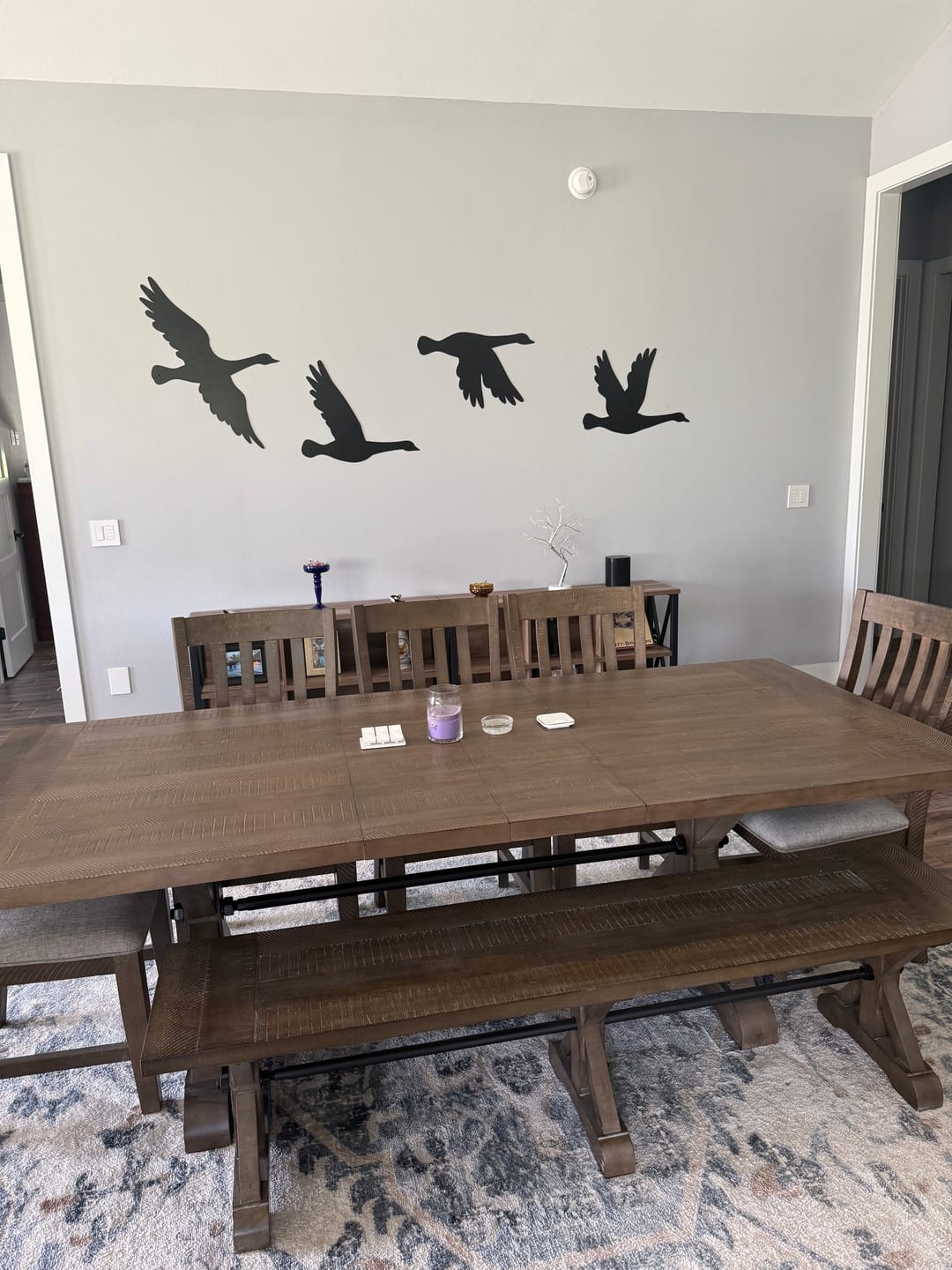 Customer photo review of Flock of Geese Metal Decor, 4 Piece Metal Geese in Flight