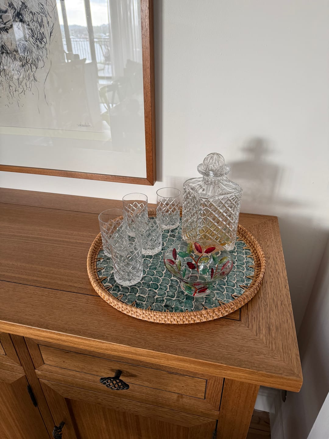 Customer photo review of Sirena Large Rattan Tray