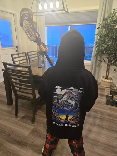Customer photo review of Youth A Wall is a Wall Hoodie