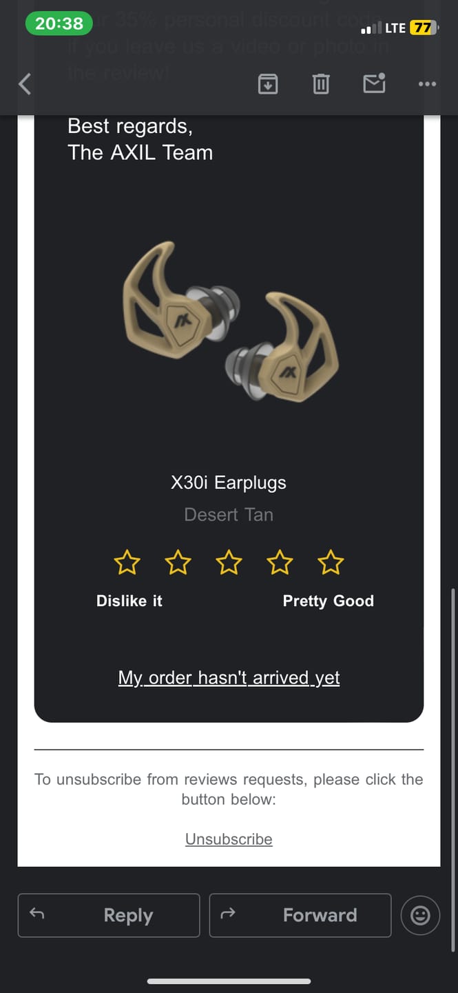 Customer photo review of X30i Earplugs