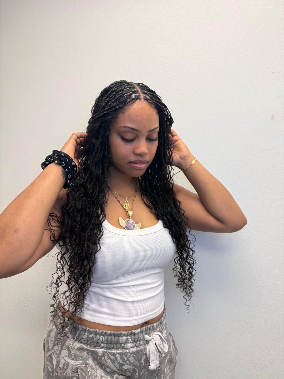 Customer photo review of Spanish Curl Bulk Hair Extensions for Braiding