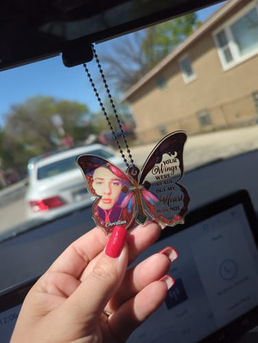 Customer photo review of I Am Always With You - Personalized Custom Car Plastic Hanging Ornament CO25