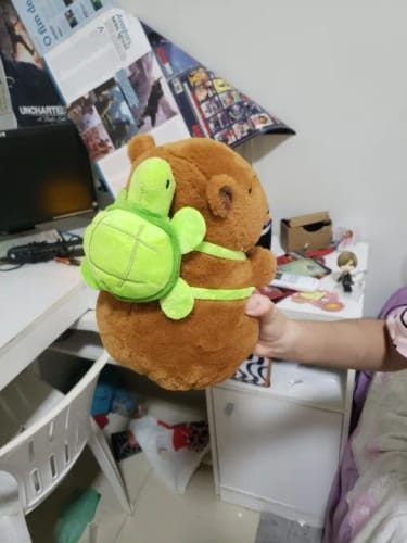 Customer photo review of Capybara Plush With Turtle Backpack