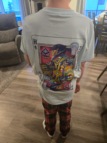 Customer photo review of Youth Play To Win Tee