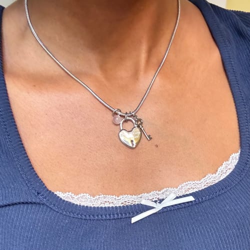 Customer photo review of The Way To My Heart Charm Necklace