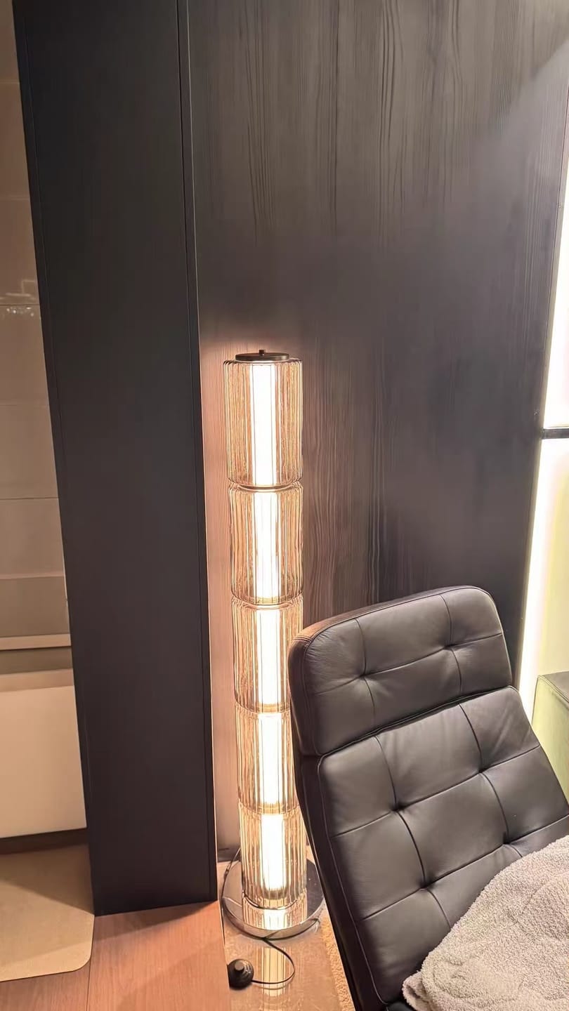 Customer photo review of Mallory Column Glass Floor Lamp