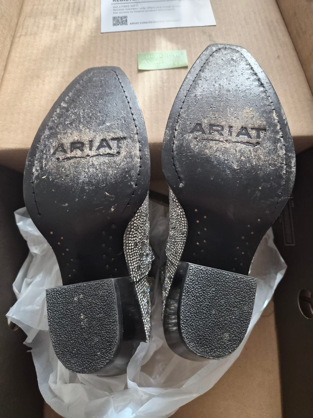 Customer photo review of Ariat Ladies Dixon Glitz Silver Sparkle Bootie 10053725