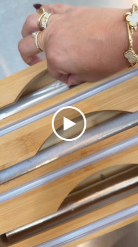Customer video review of Bamboo Food Wrap Dispenser & Sandwich Bag Organiser Pack