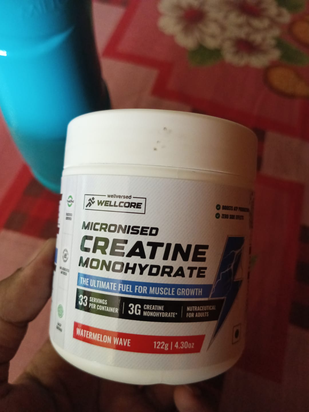 Customer photo review of Wellcore - Pure Micronised Creatine Monohydrate | Watermelon Wave (122g, 33 servings)