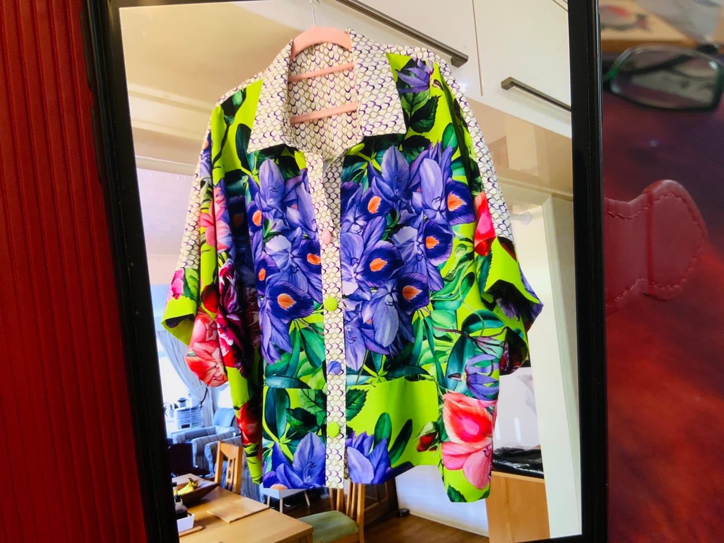 Customer photo review of Floral Neon Green Fabric By Metre