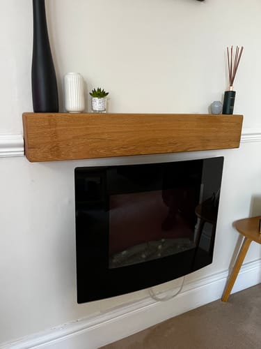 Customer photo review of Rustic Reclaimed Oak Mantel Beam - 10cm x 15cm