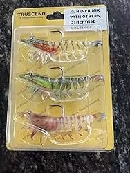 Customer photo review of TRUSCEND Pre-rigged Fishing Jig Lures Lifelike Shrimp Crayfish Swimbait [WM]