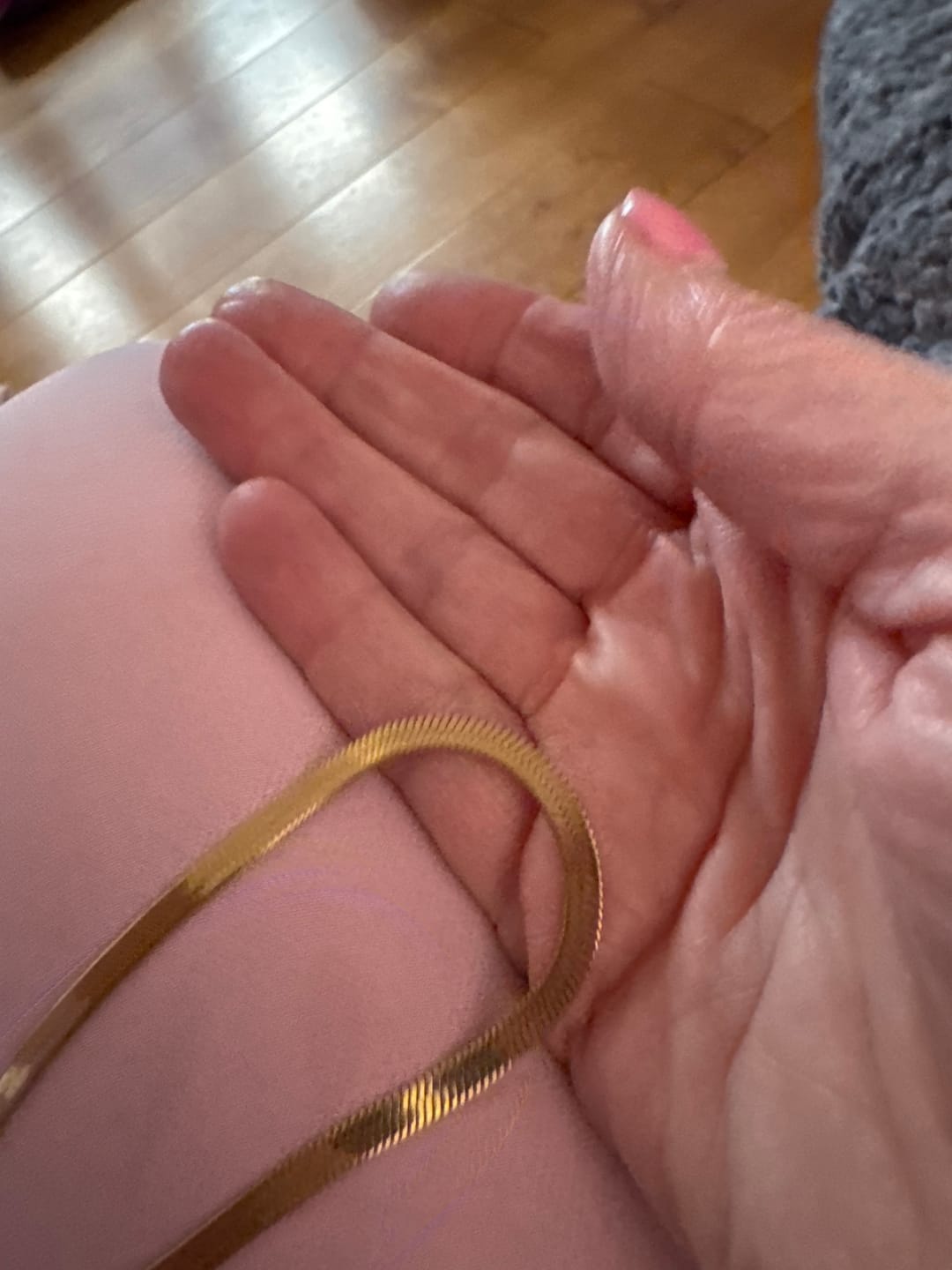 Customer photo review of Classic Chunky Engravable Heart Bracelet