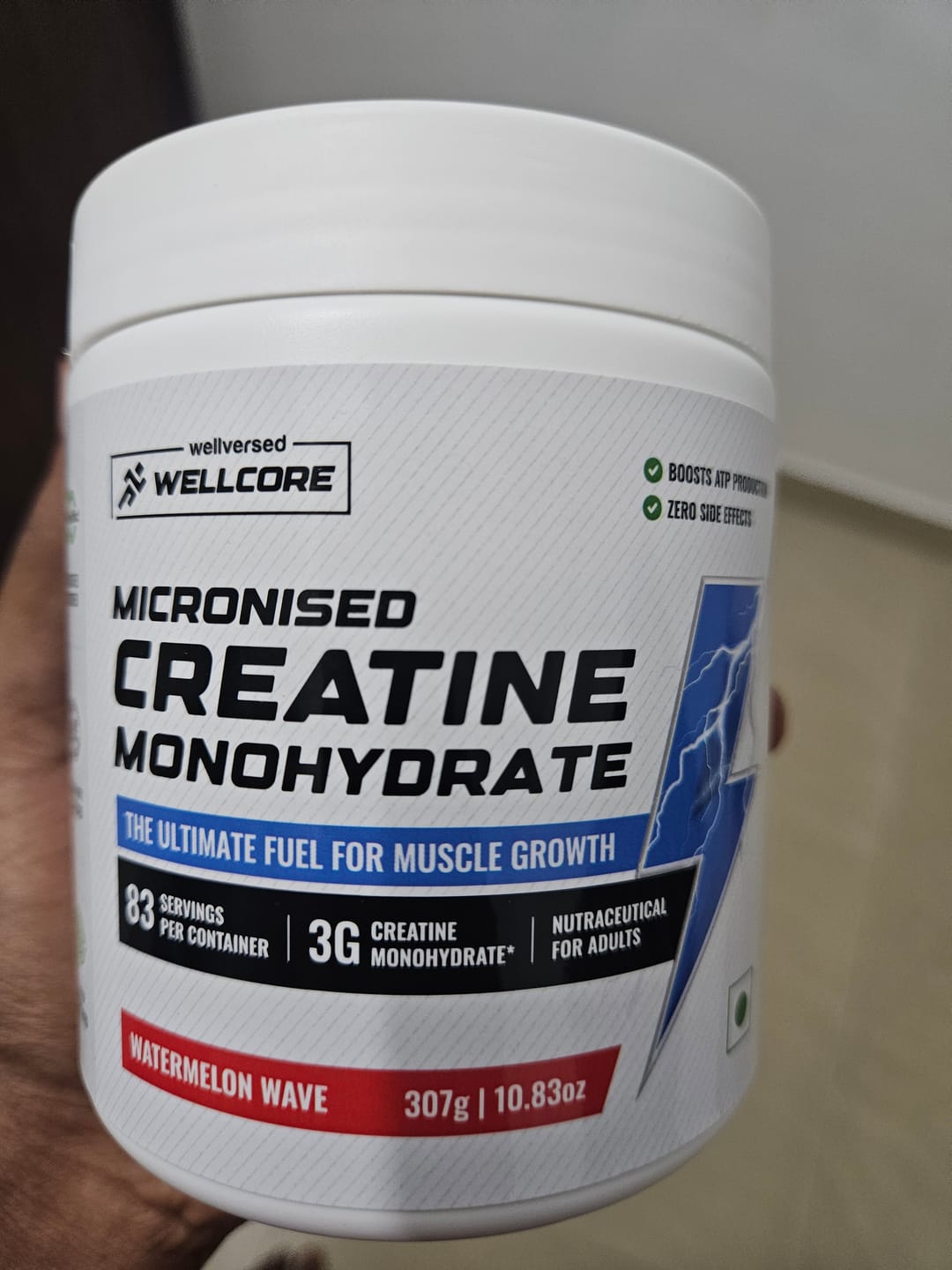 Customer photo review of Wellcore - Pure Micronised Creatine Monohydrate | Watermelon Wave (307g, 83 servings)