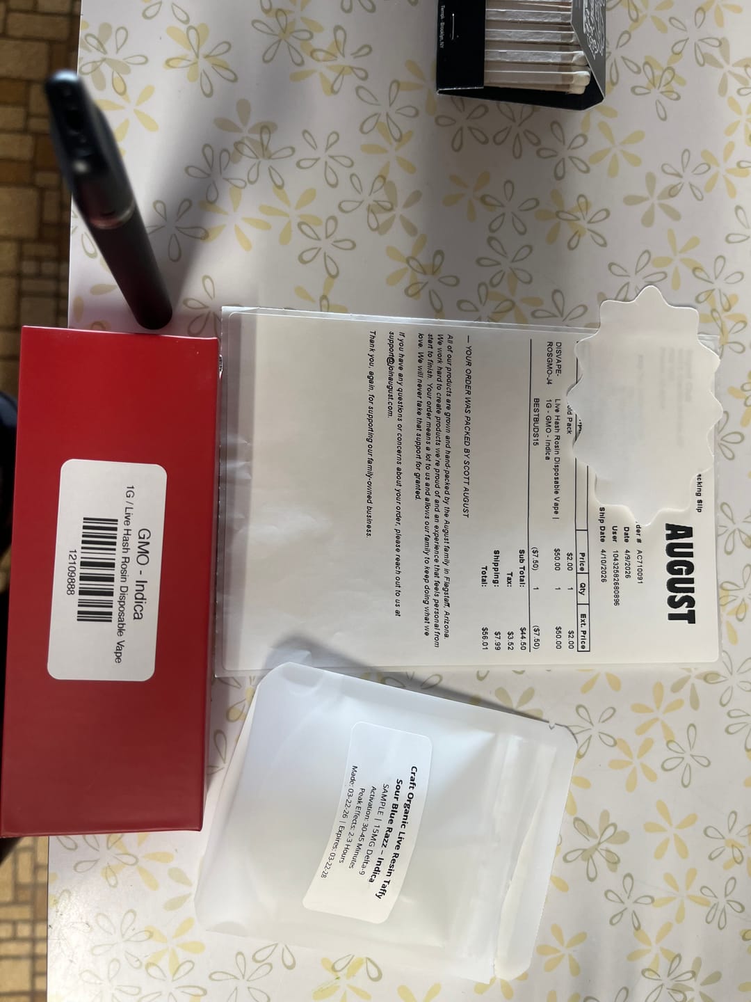 Customer photo review of Live Hash Rosin Disposable Vape | 1G