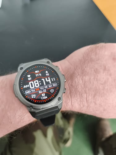Customer wearing the Gard Pro Ultra 3 watch on their wrist, showing its rugged case and detailed digital display.