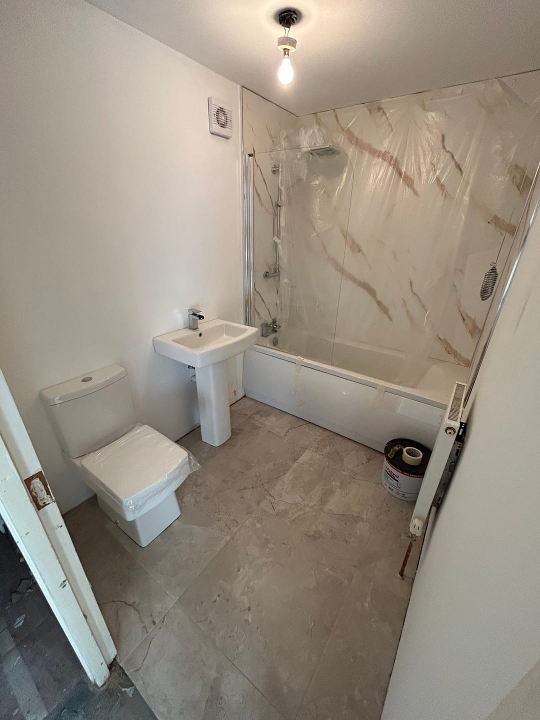 Customer photo review of 10mm Gold Marble Matt Shower Panel 1M x 2.4M