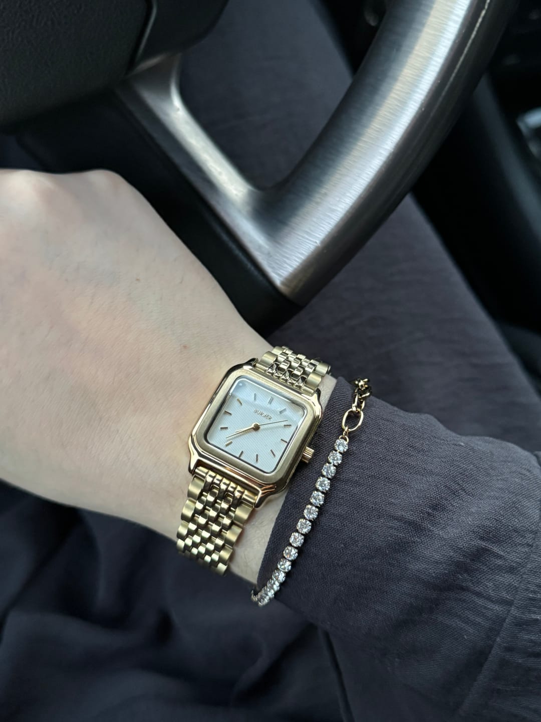 Customer photo review of Jade Gold Bracelet