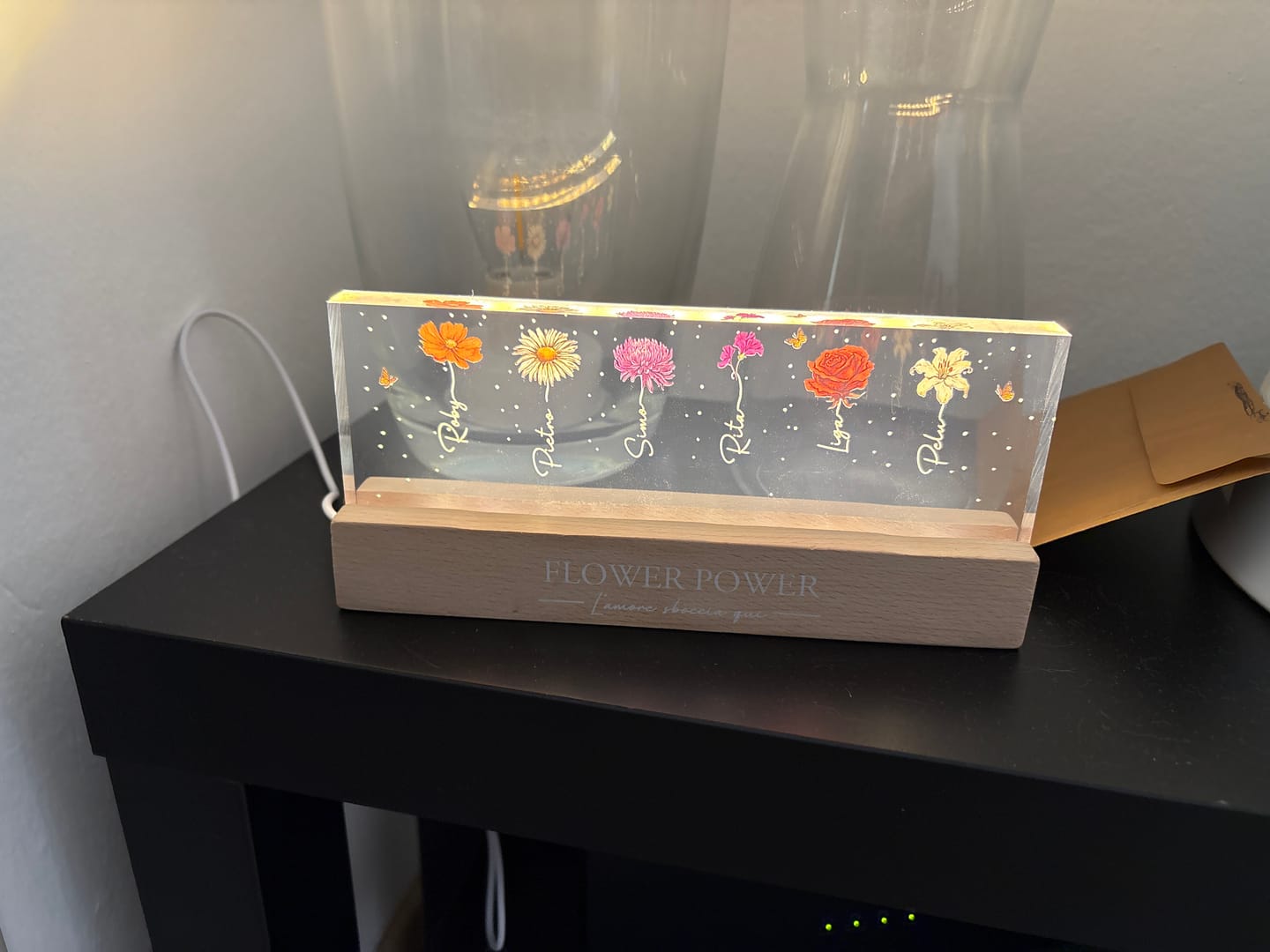 Customer photo review of lI giardino di Nonna - LED Supporto con fiori di nascita per Mamma e Nonna