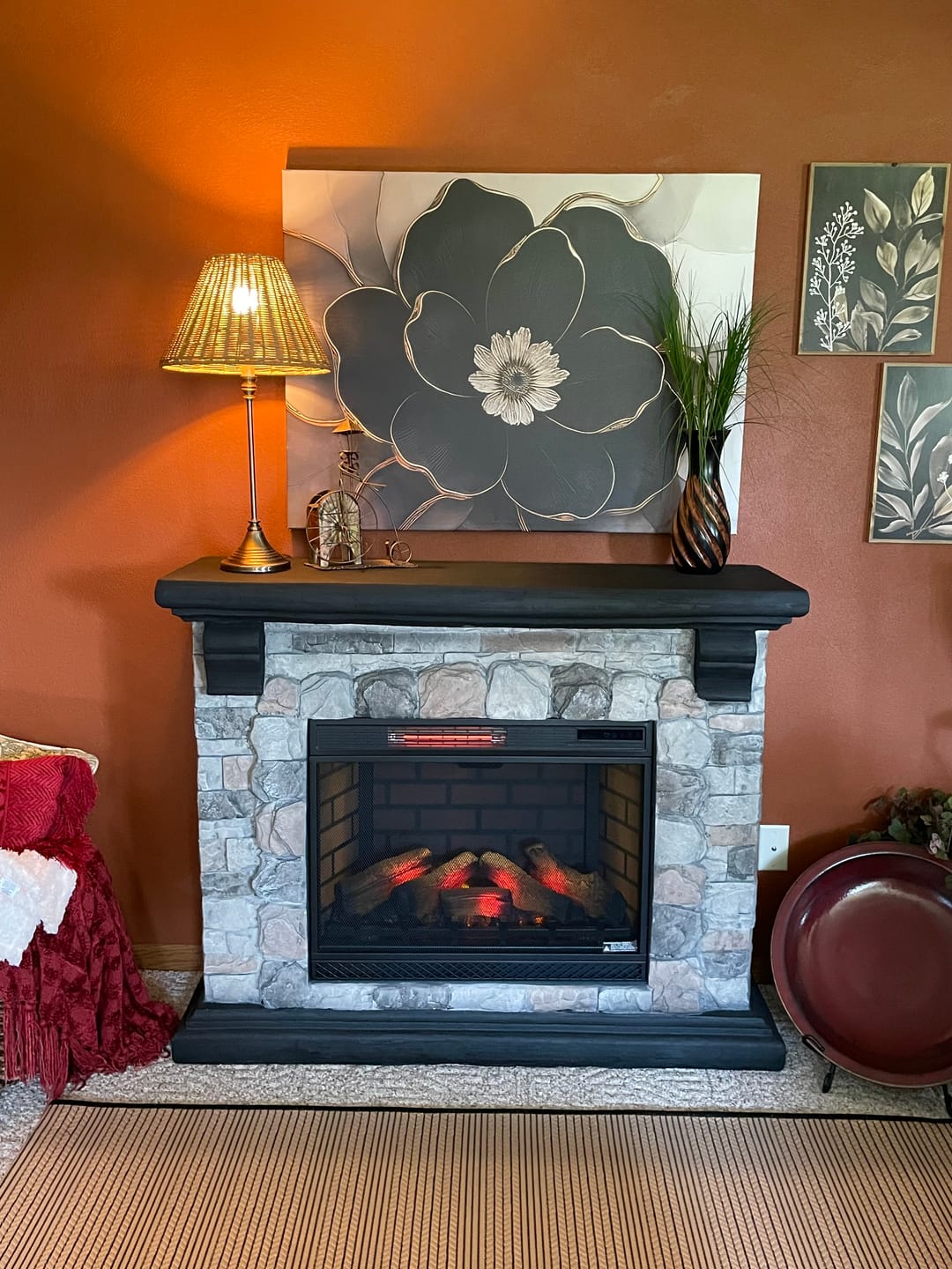 Customer photo review of Royal Petal Radiance – Blue & Gold Floral Canvas Wall Art