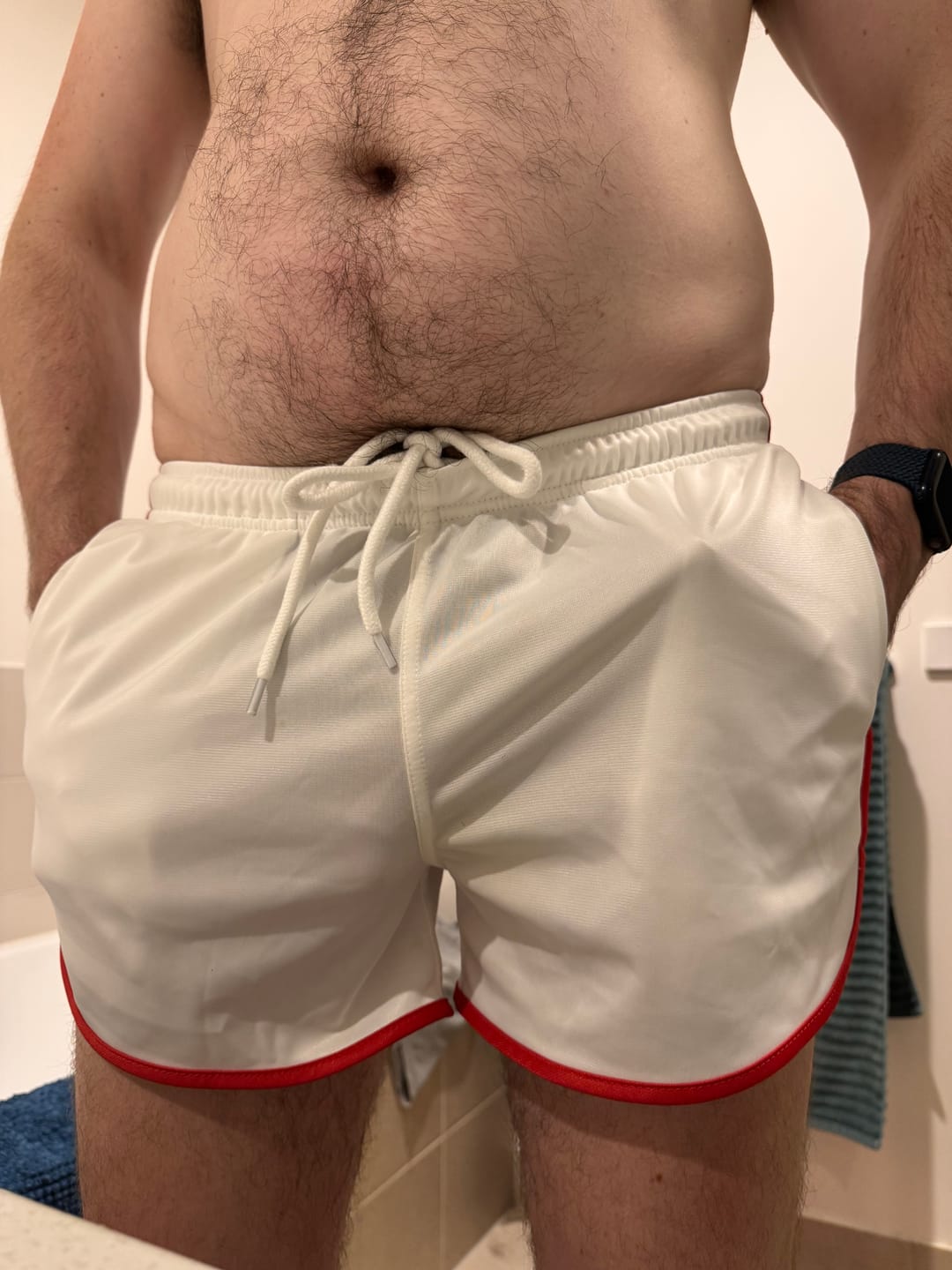 Customer photo review of Ringer Shorts - White Red