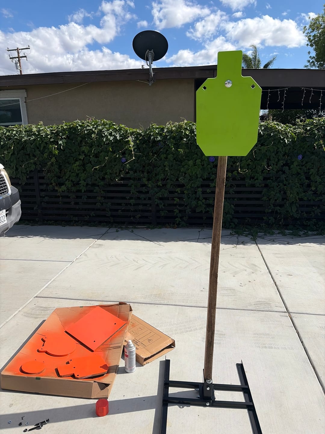 Customer photo review of Double T-Shaped Base Stand + 2X4 Target Hanger