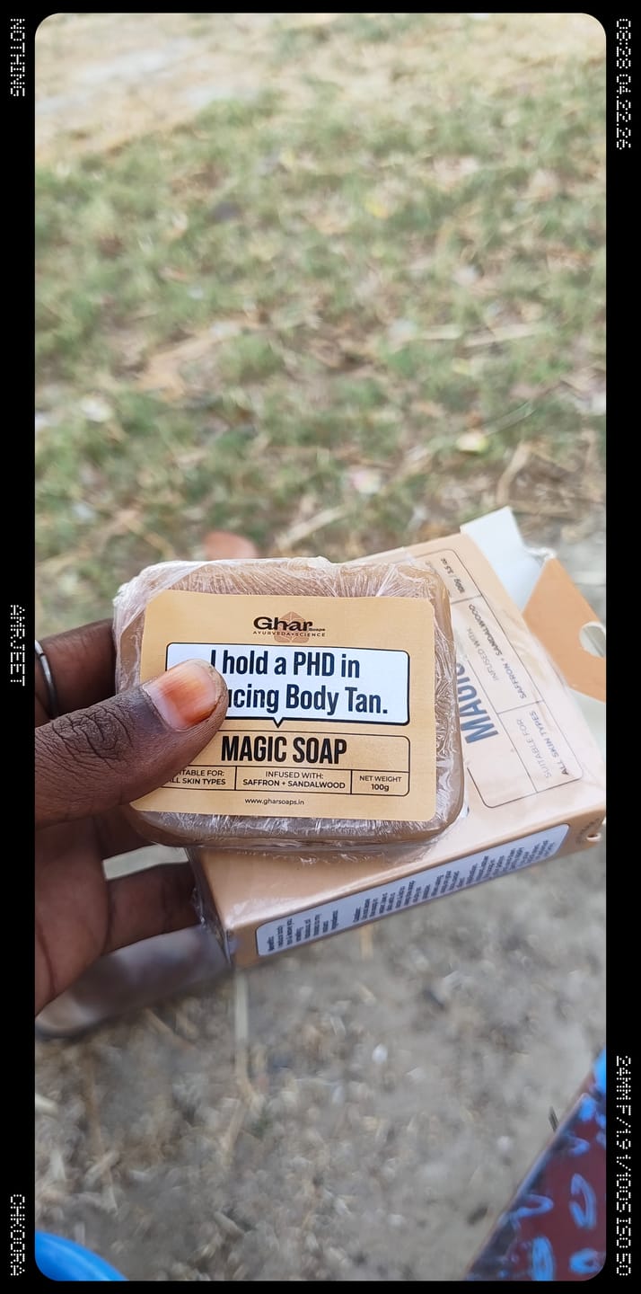 Customer photo review of Magic Soap (Sandal Wood and Saffron Soap)