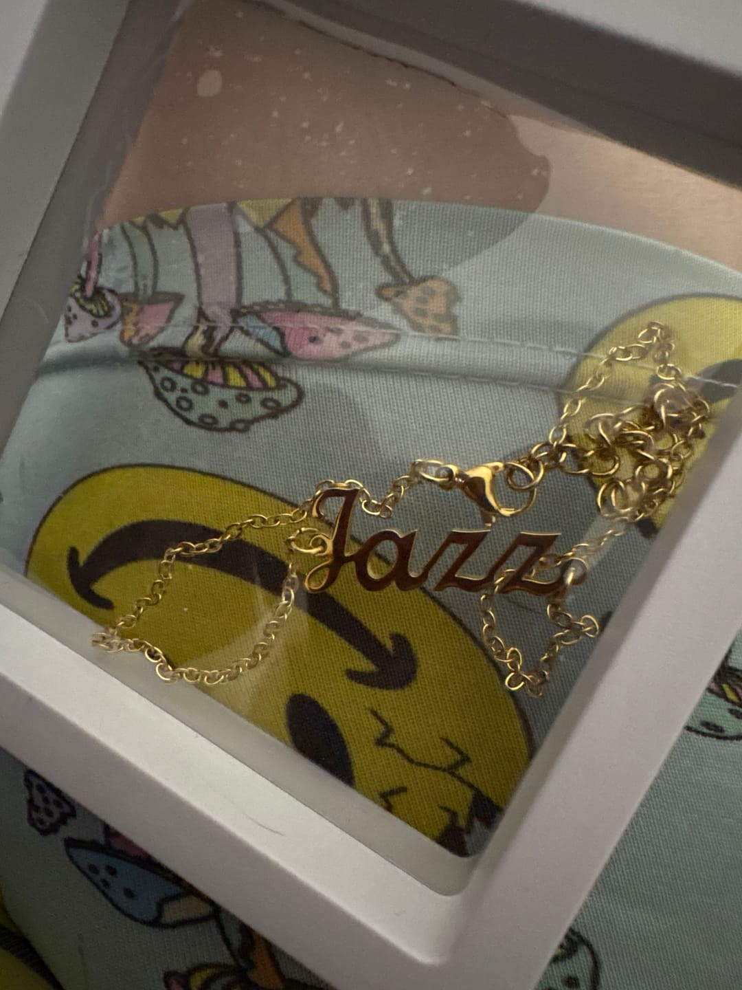 Customer photo review of Custom Name Anklet