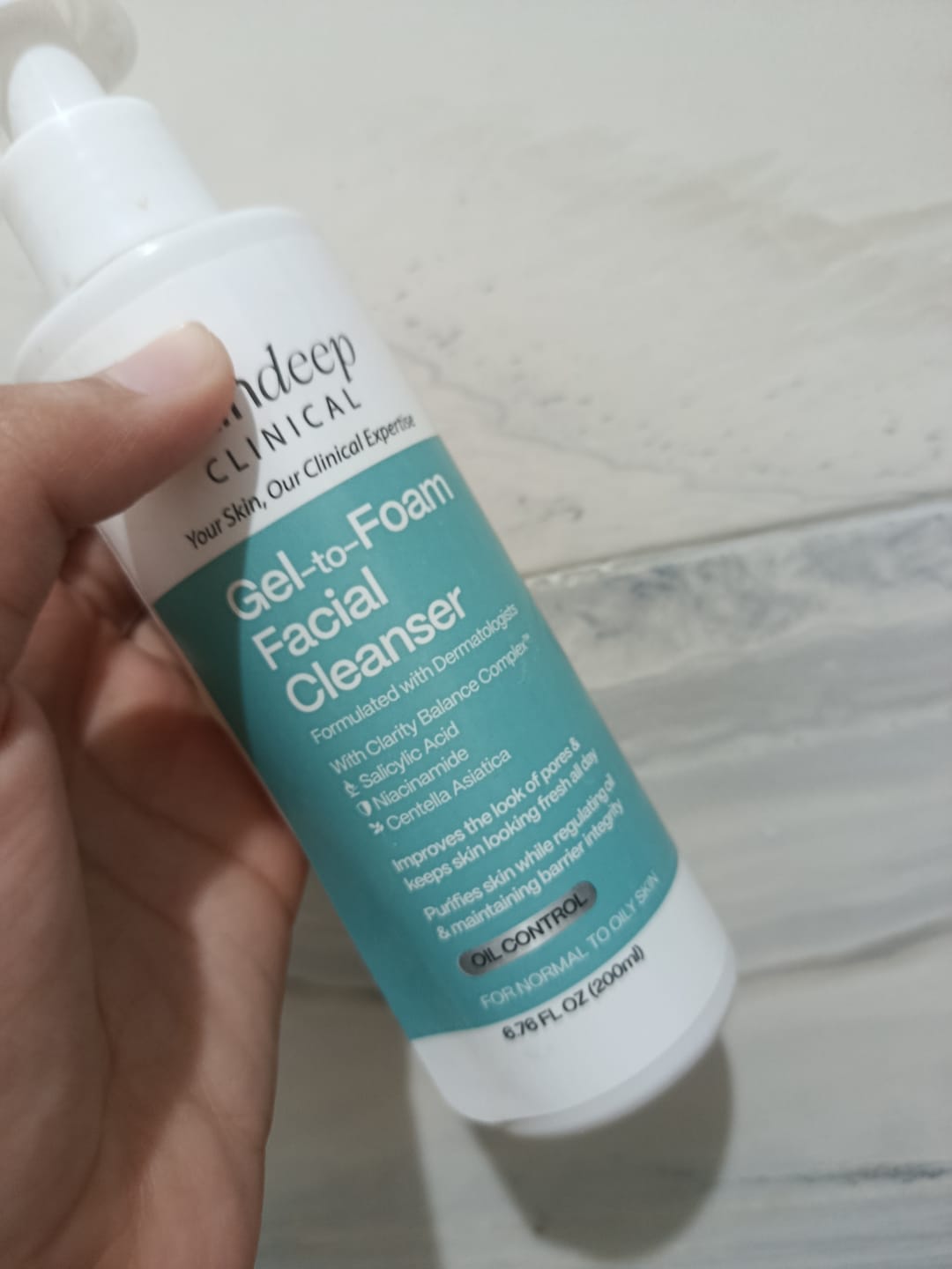 Customer photo review of Gel-to-Foam Facial Cleanser