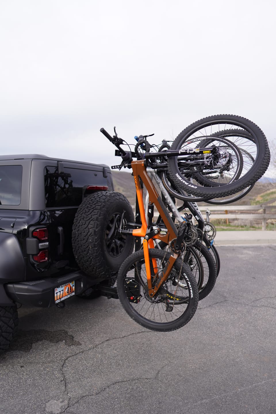 Customer photo review of BACKORDER: Chuck Rack 6-Bike Rack With Full Tilt BASE Post