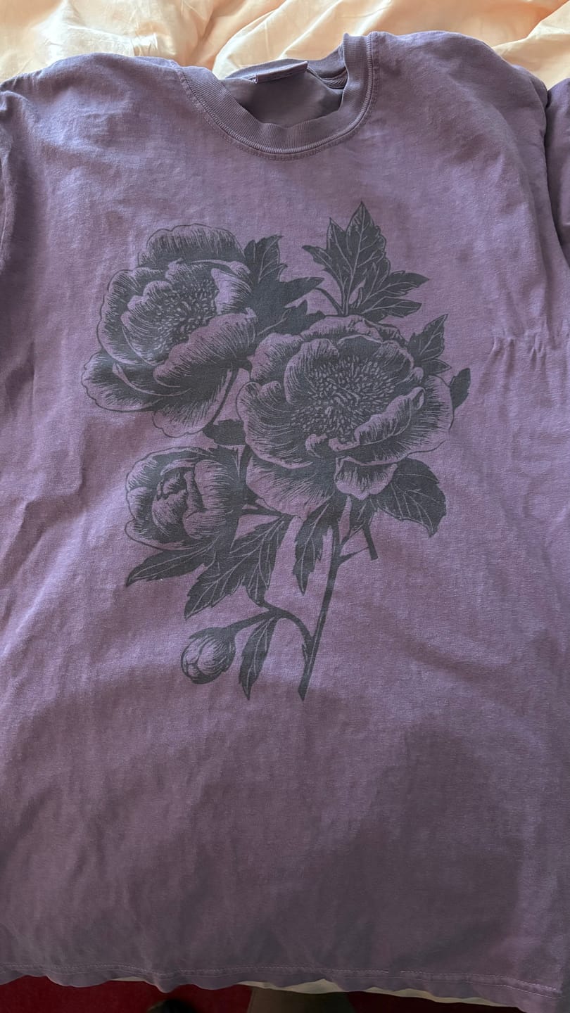 Customer photo review of Vintage Peonies T-shirt
