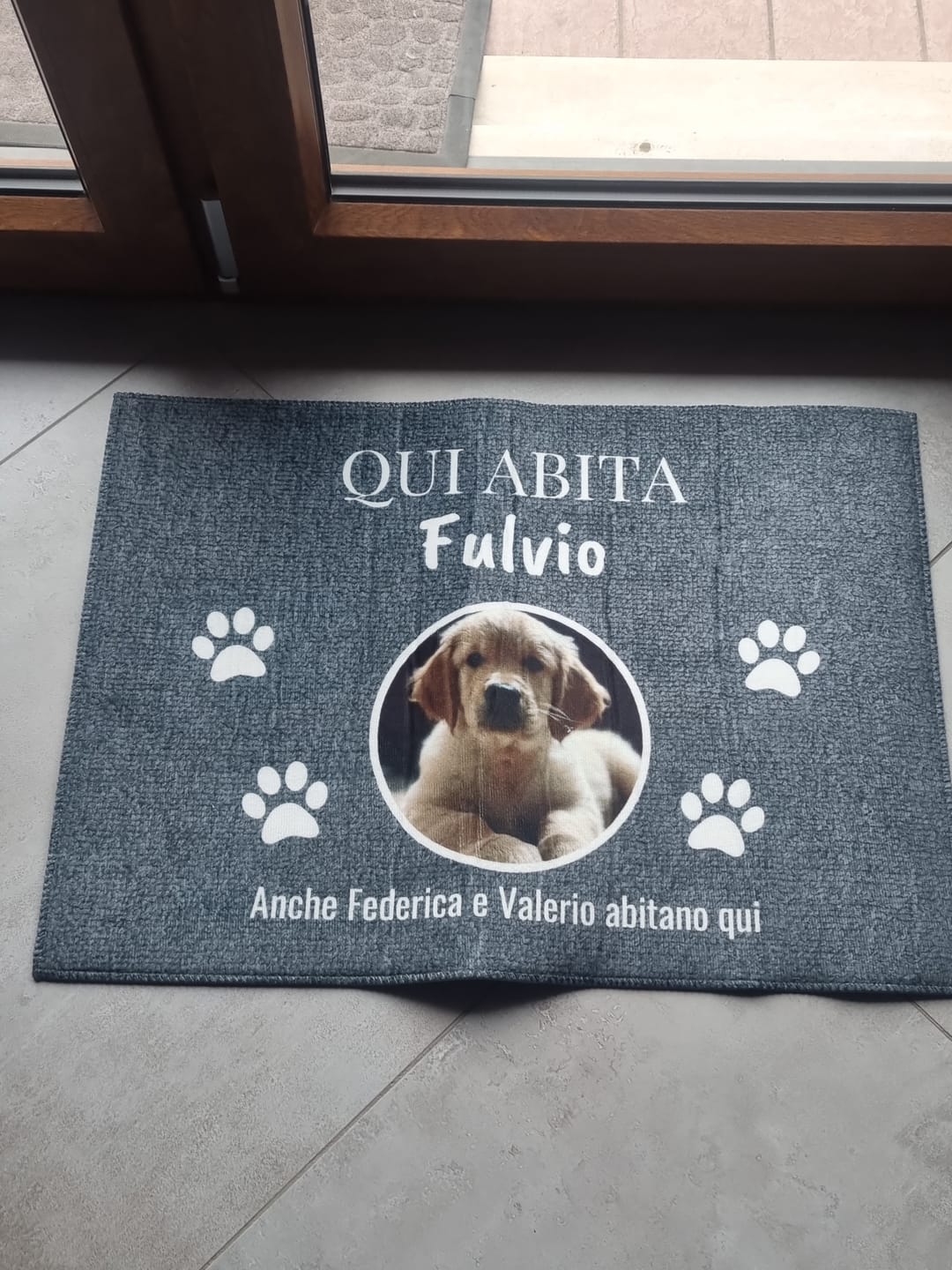 Customer photo review of Qui abita - Zerbino personalizzato