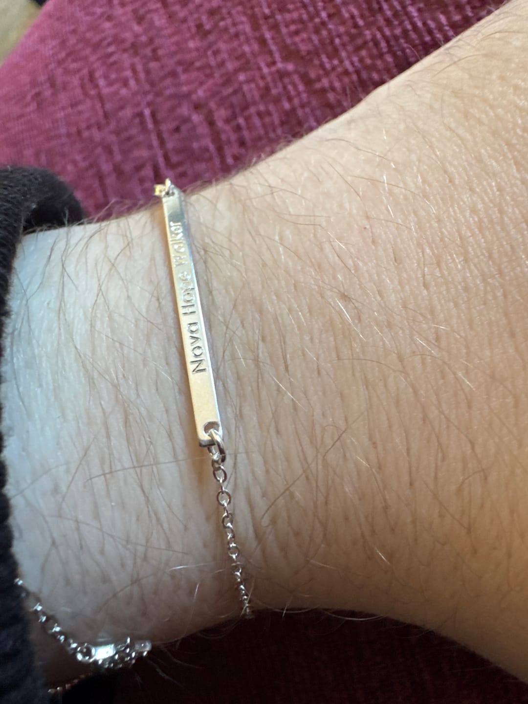 Customer photo review of Bella Tiny Bar Bracelet