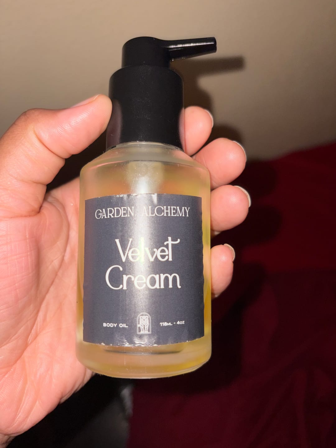 Customer photo review of VELVET CREAM PERFUME BODY OIL