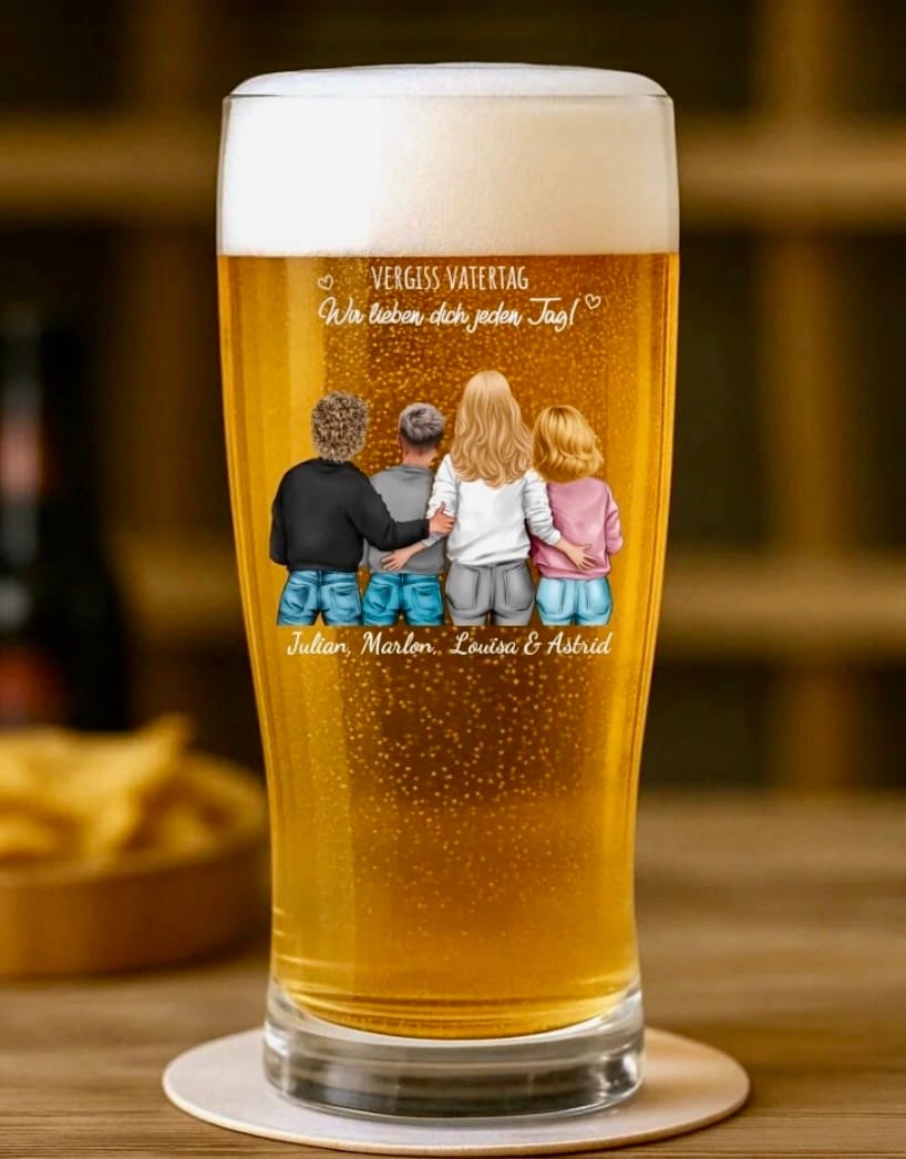 Customer photo review of Jeden Tag – Personalisiertes Bierglas für Papa zum Vatertag