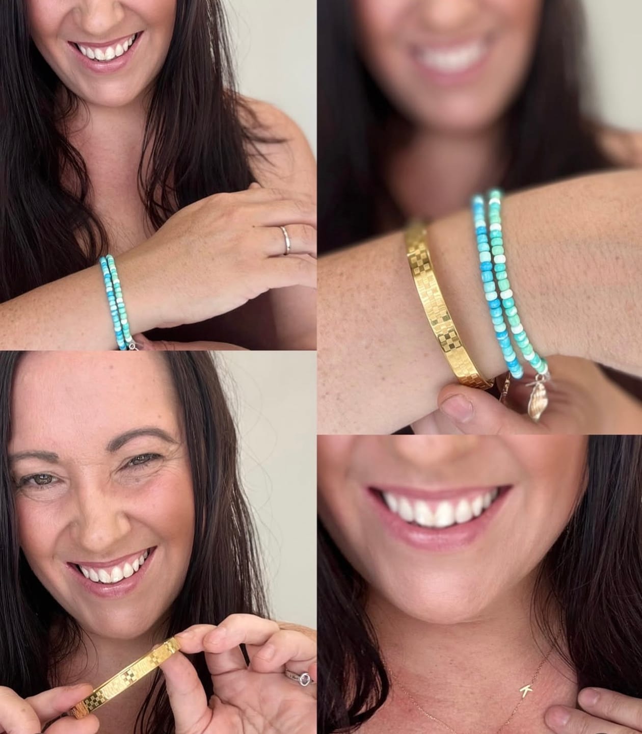 Customer photo review of Sideways Pave Single Letter Necklace