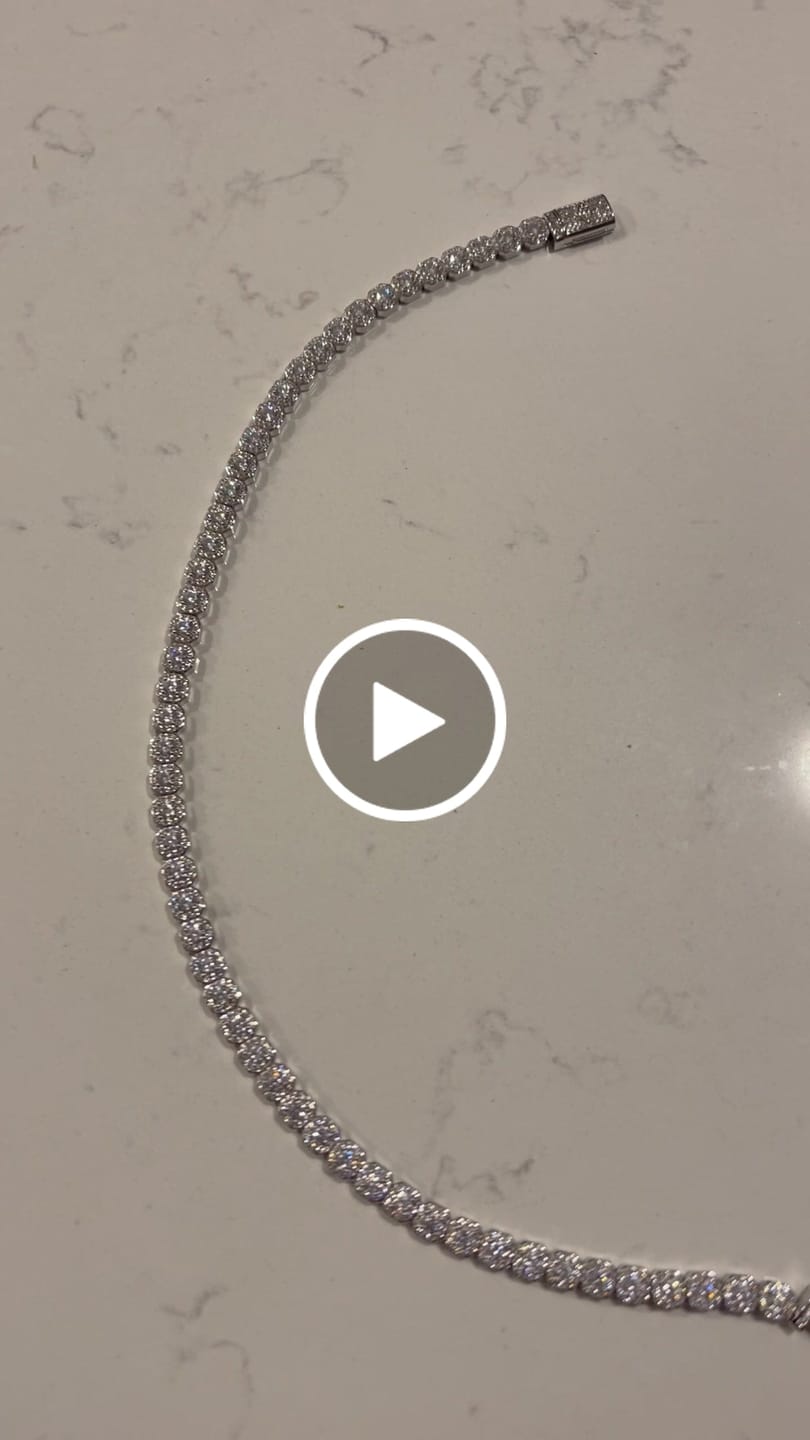 Customer video review of Micro Diamond Clustered Tennis Chain - 14k White Gold
