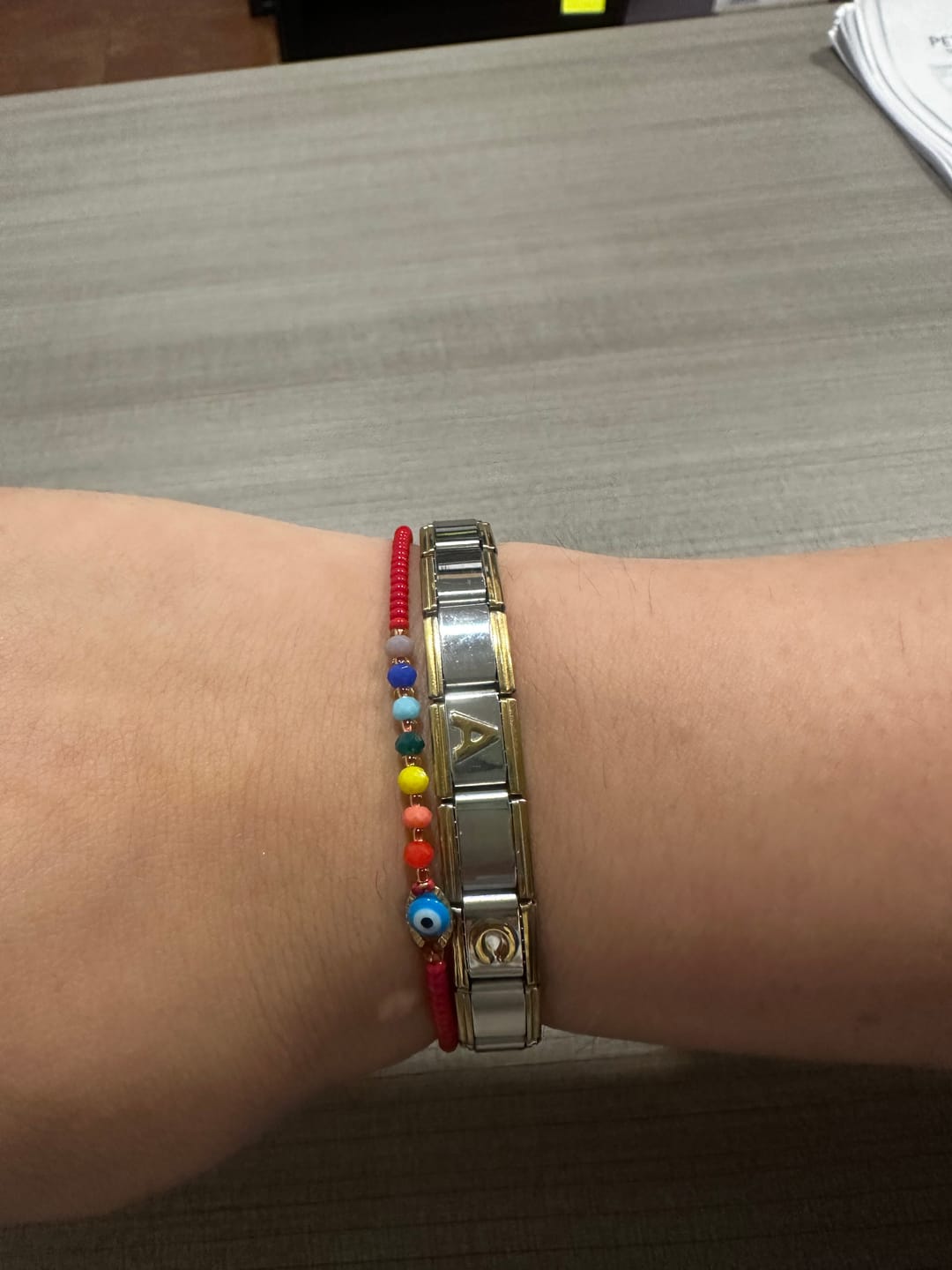 Customer photo review of Pulsera Italiana Combinada