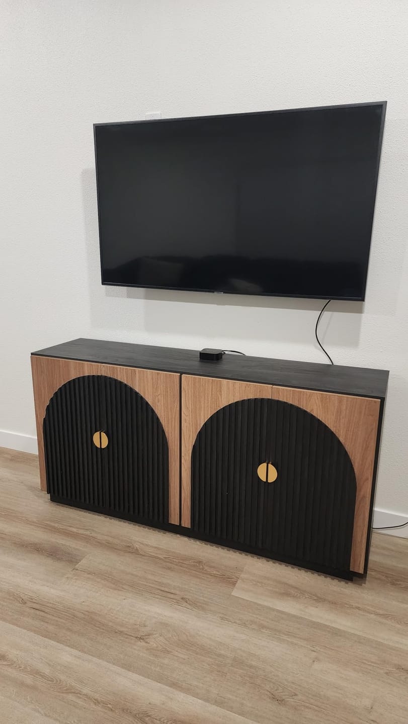 Customer photo review of 65" Arched Modern Fluted Sideboard Buffet Cabinet