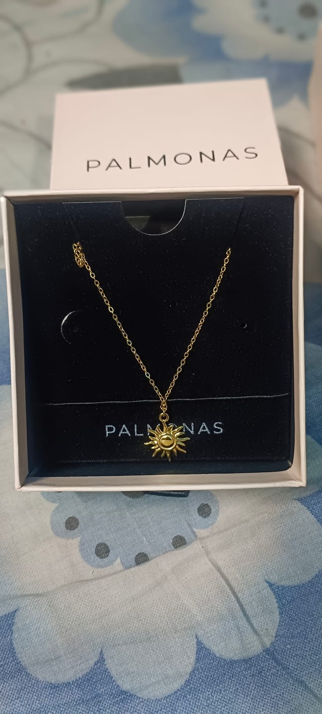 Customer photo review of Glowing Sun Necklace
