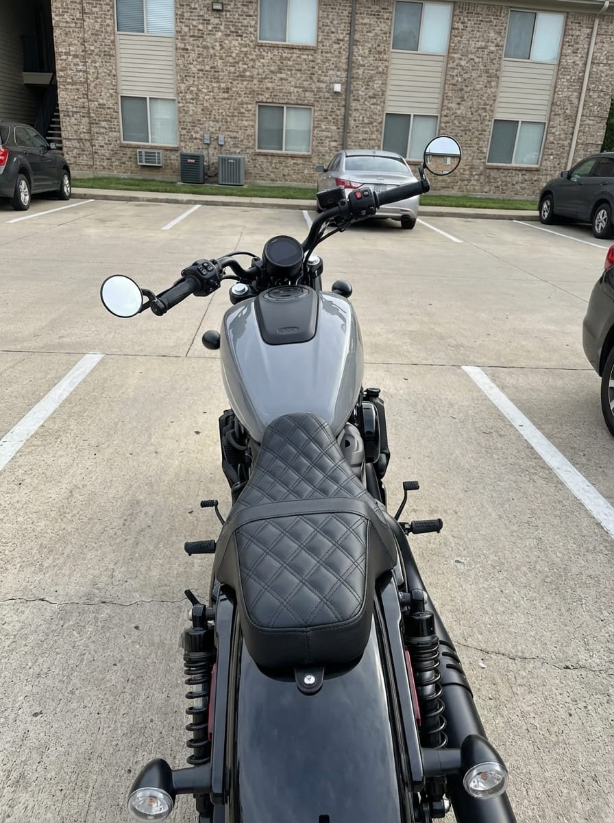 Customer photo review of Iron Born Diamond Stitch 2-Up Seat For Harley Sportster Nightster RH975/S Black