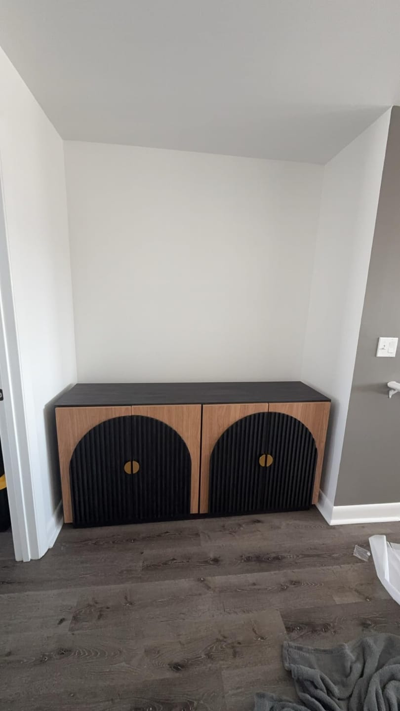 Customer photo review of 65" Arched Modern Fluted Sideboard Buffet Cabinet