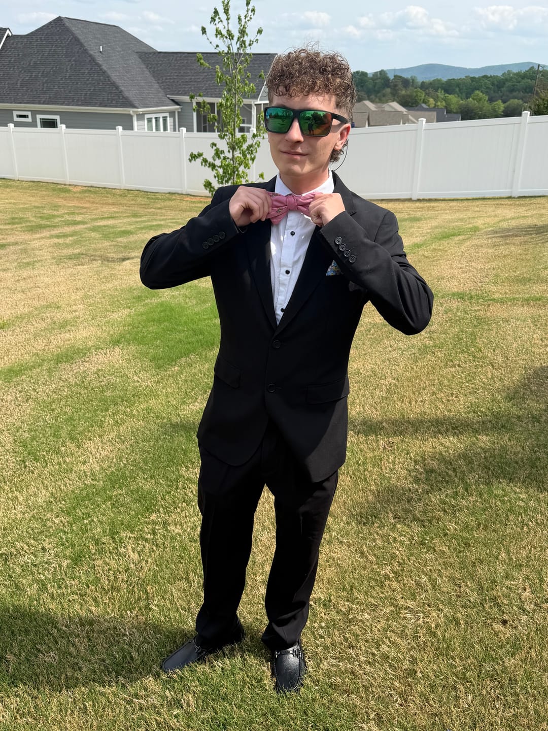 Customer photo review of Cocky Jockey Bow Tie - Pink