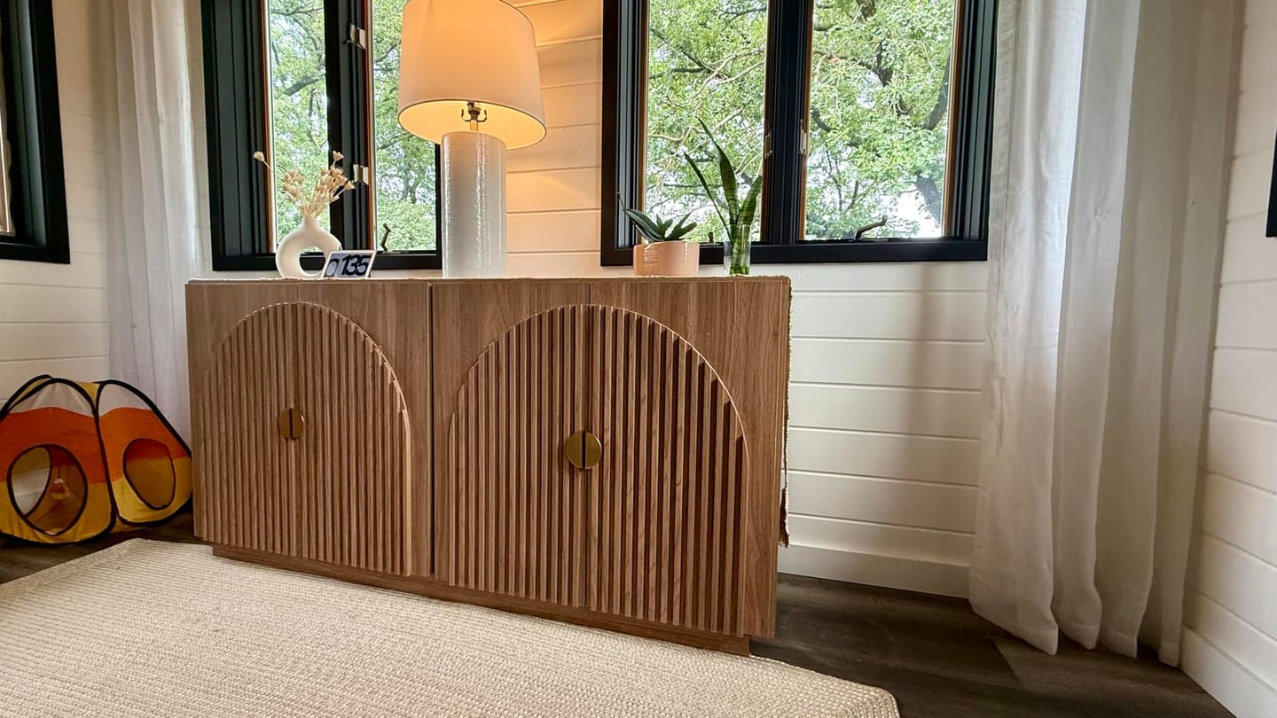 Customer photo review of 65" Arched Modern Fluted Sideboard Buffet Cabinet