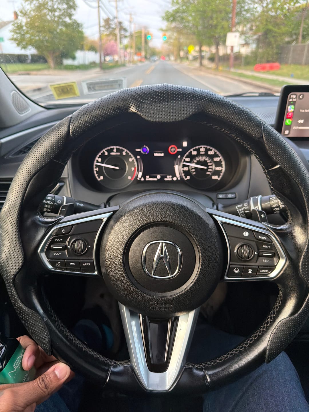 Customer photo review of PU Carbon Fiber Leather Steering Wheel Cover – Universal 14.5–15 Inch Grip Protector