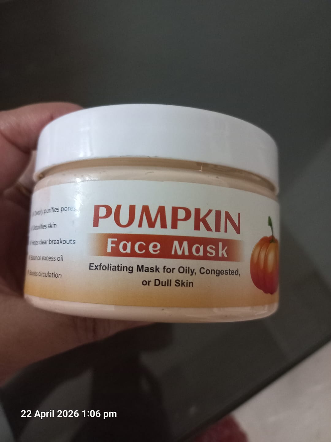 Customer photo review of Pumpkin Face Mask / پمکن فیس ماسک / Gross Weight 250ml