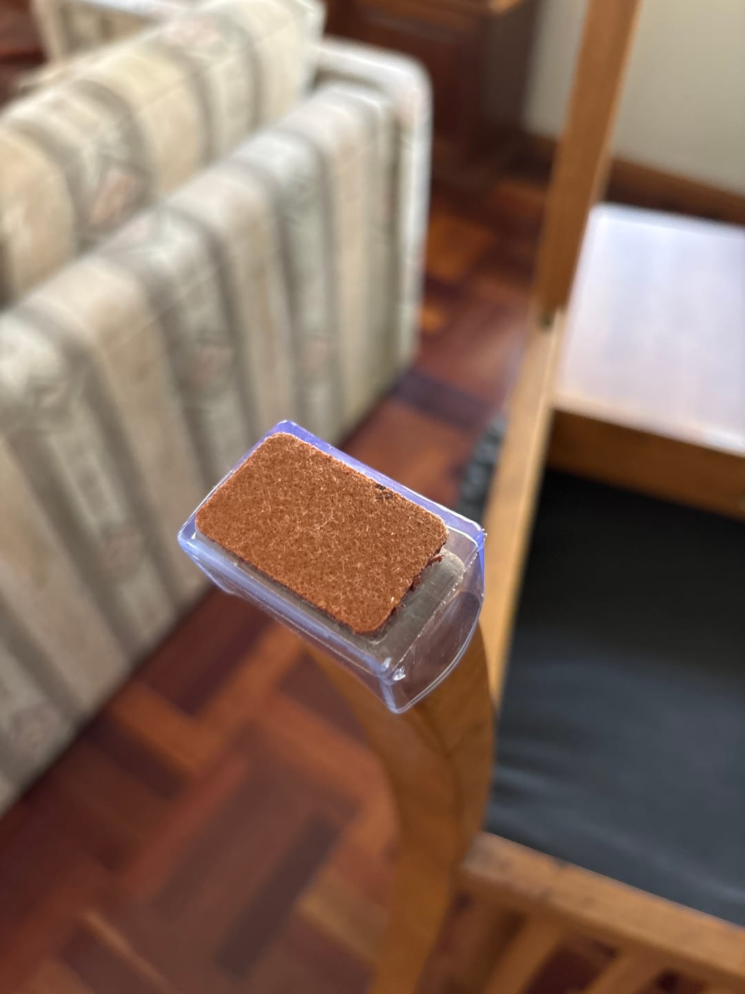 Customer photo review of Rectangular Felt Silicone Chair Leg Protectors | Extra-Durable Chair Floor Protectors